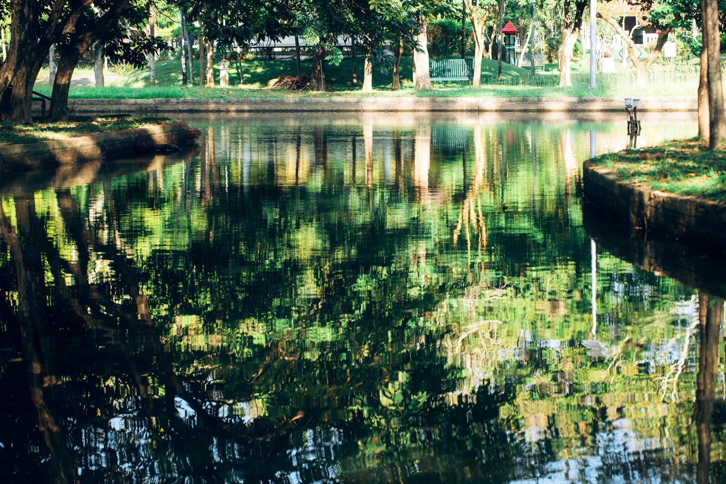 Reflection lake in public pak photo