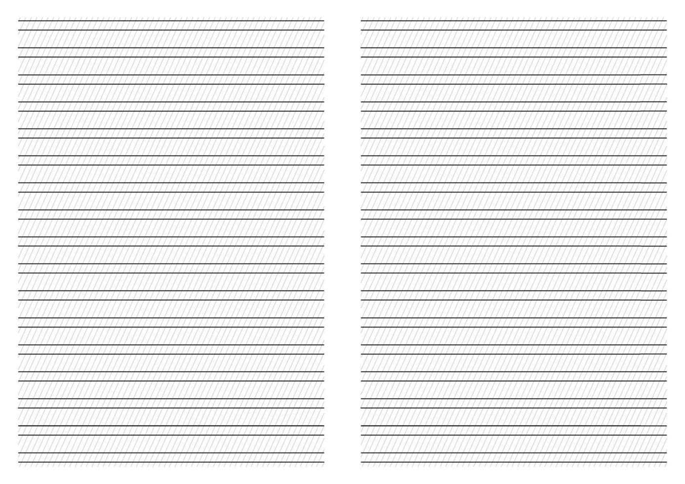 hoja en blanco estándar a4 con papel rayado inclinado oblicuo. página