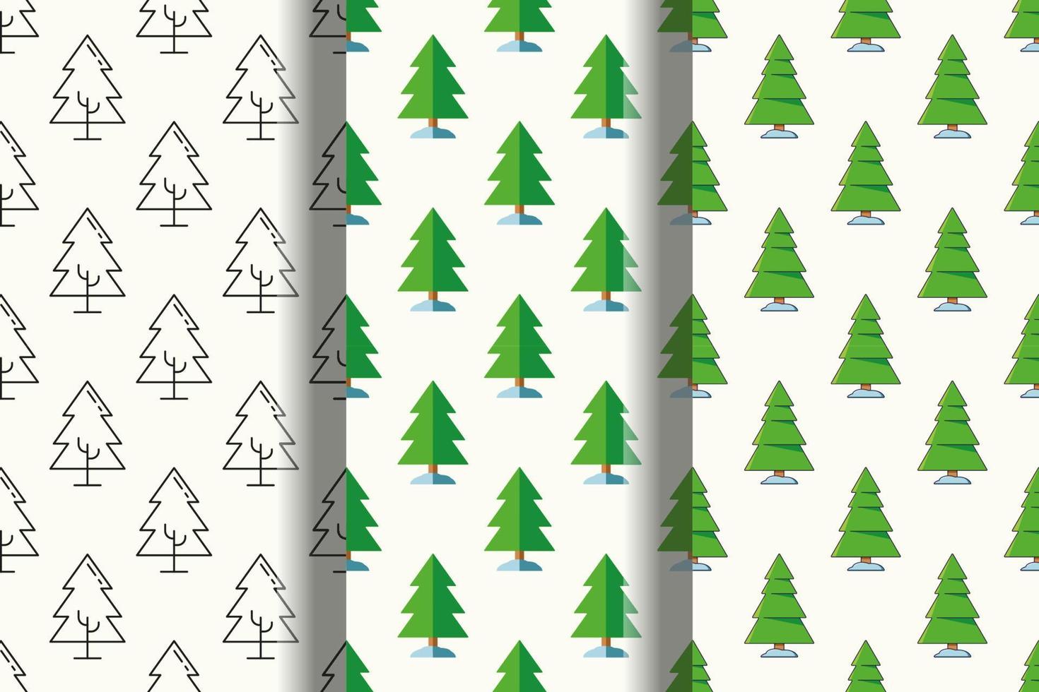 Set of vivid seamless patterns of tree for printing and wrapping vector