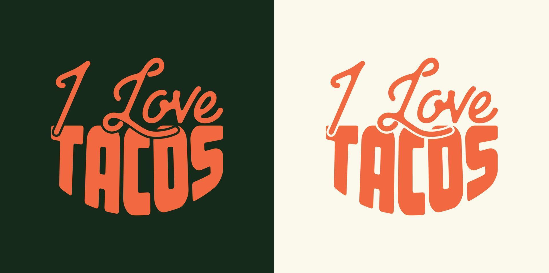 Taco lettering with vector illustration Cinco de mayo funny hand-drawn typography Set of taco lettering with vector illustration cinco de mayo funny hand drawn typography
