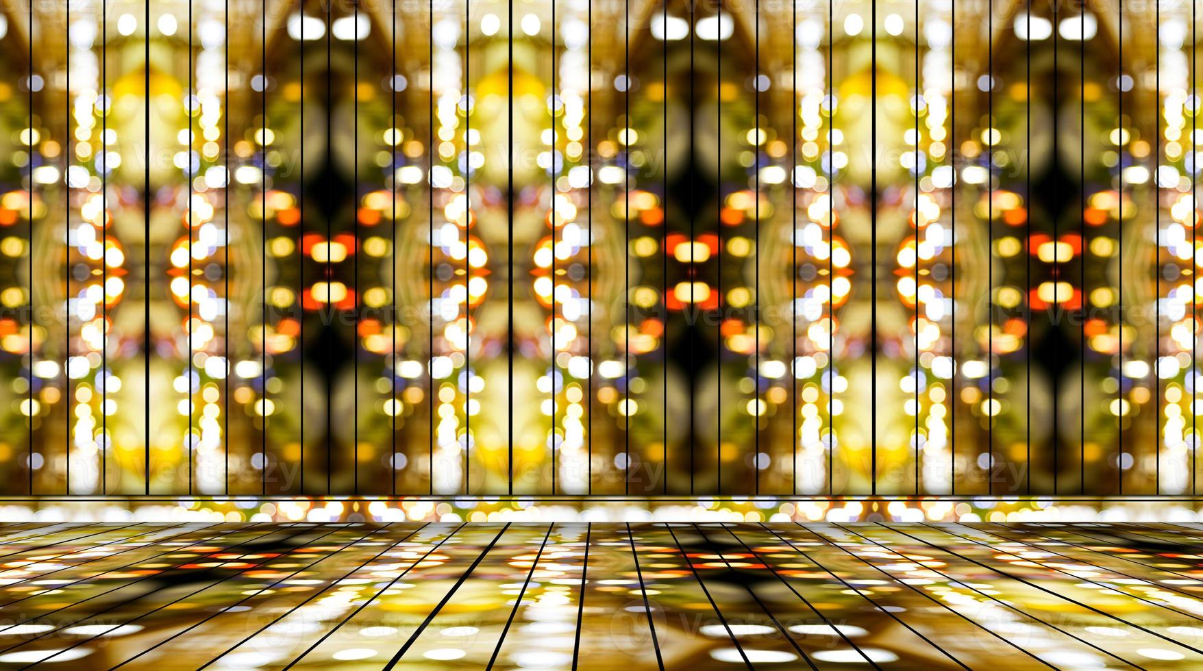 Empty room with bokeh wallpaper,Abstract background photo