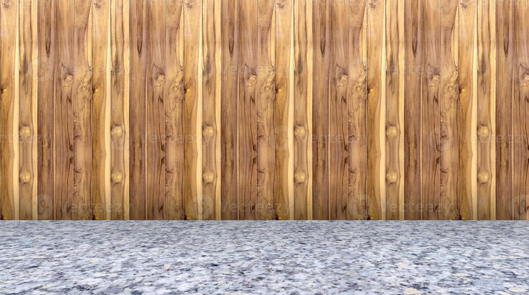 wood wall and marble floor photo