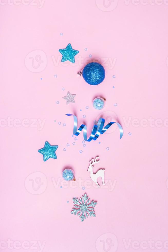 Abstract christmas minimalistic composition on color background. christmas creative minimal background photo