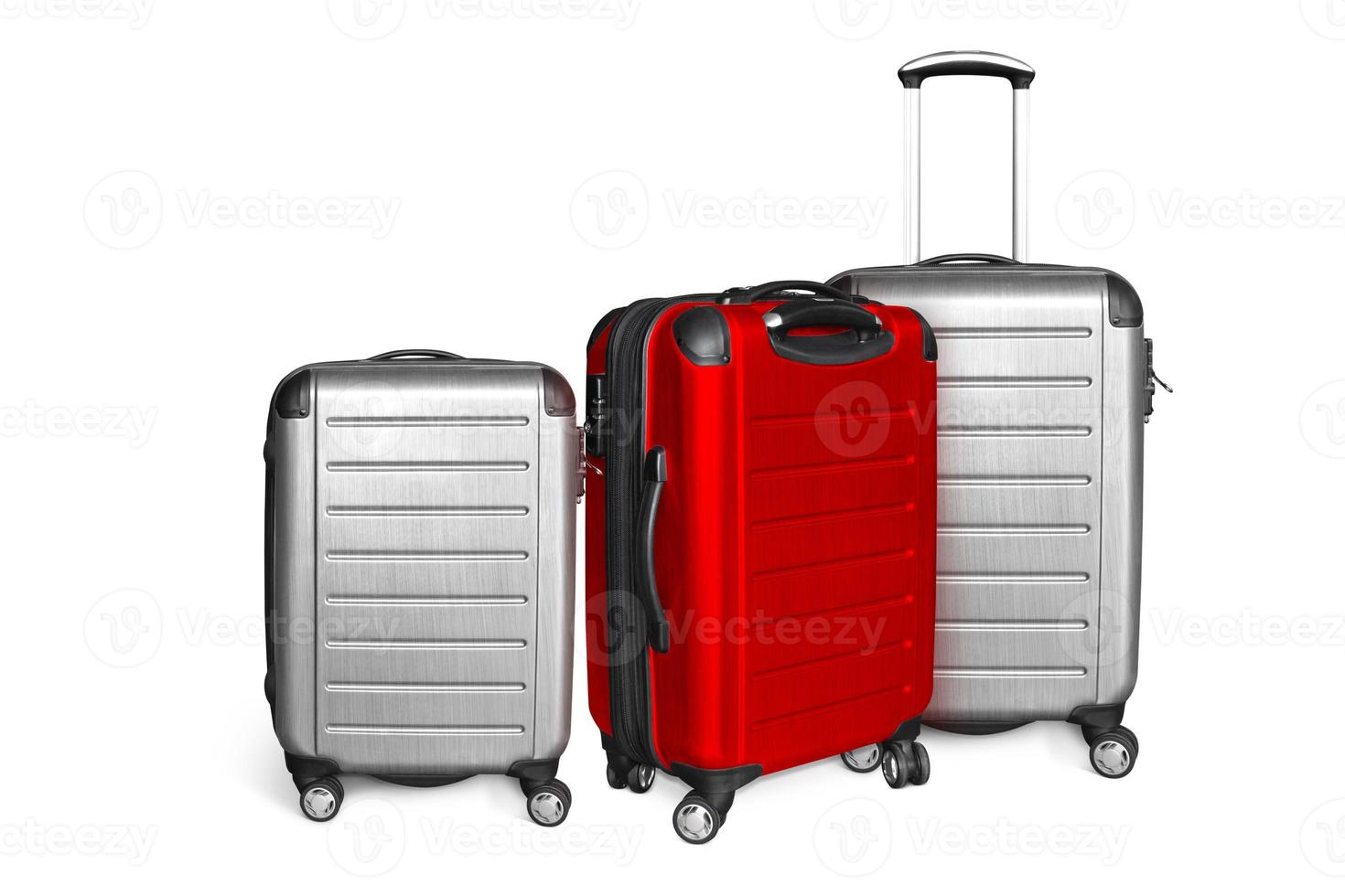 isolated suitcase on a white background photo