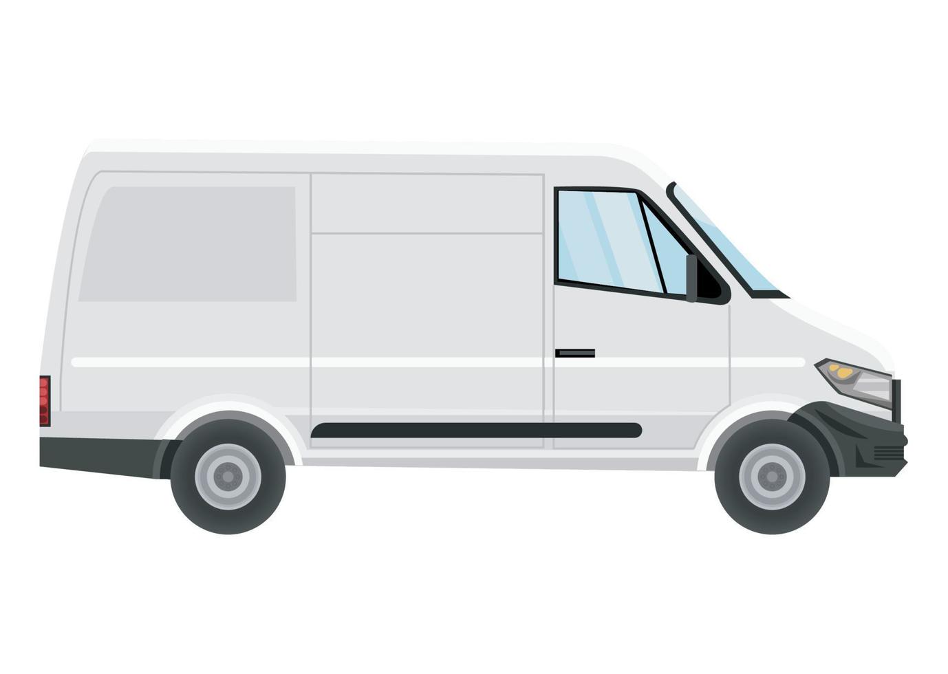 white van truck mockup vector