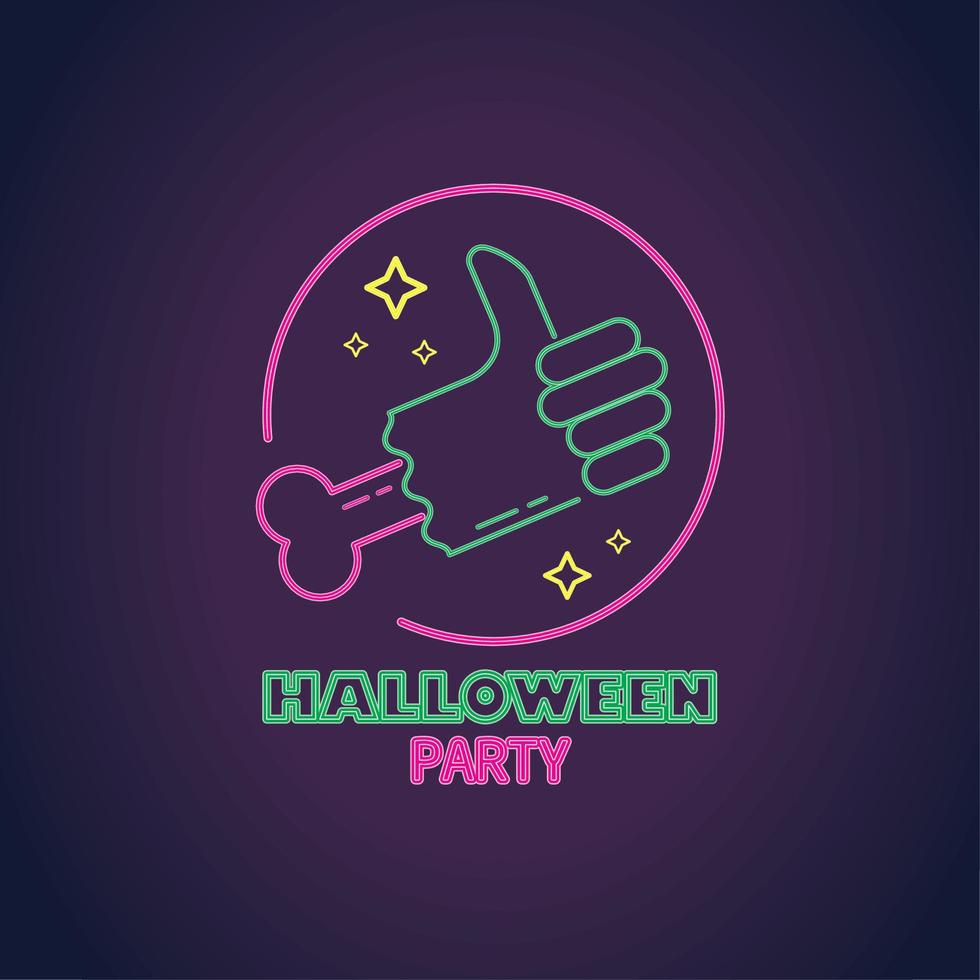 halloween party neon lights vector