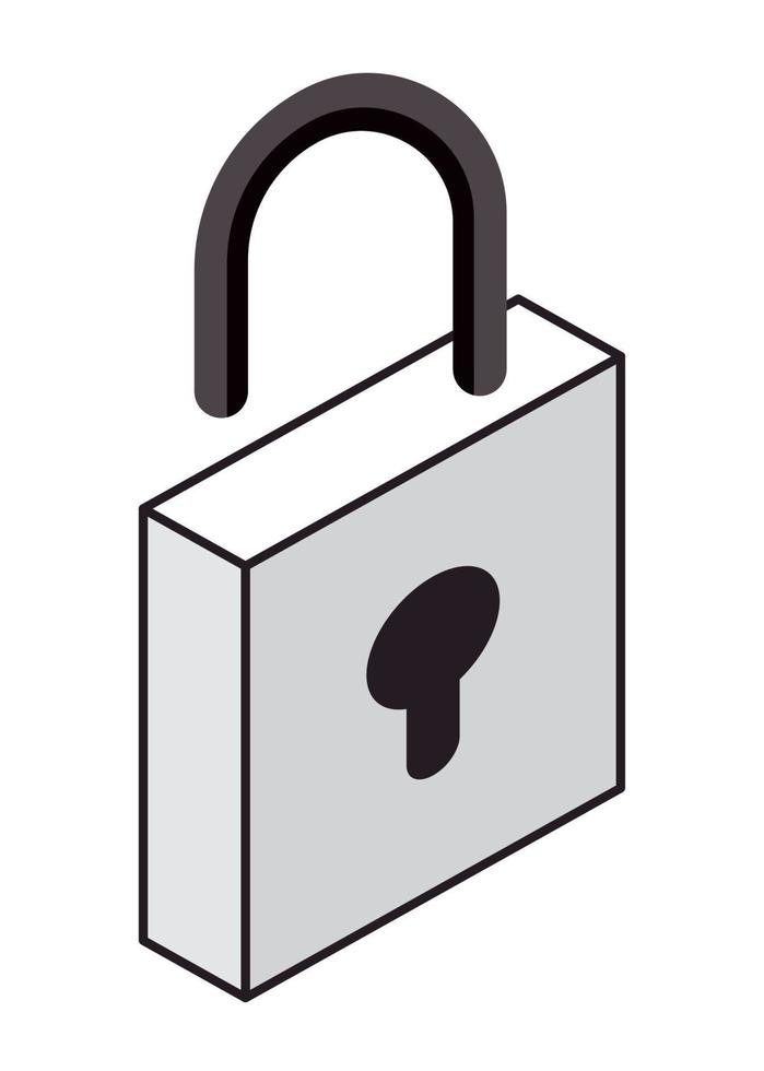 padlock security isometric vector