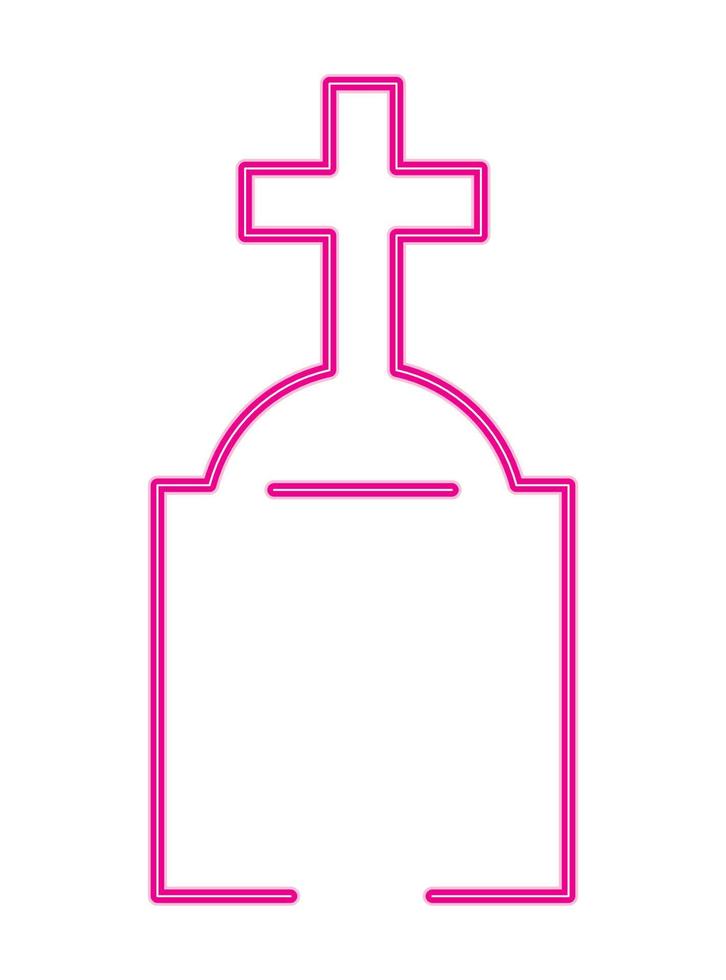 halloween graveyard neon light vector