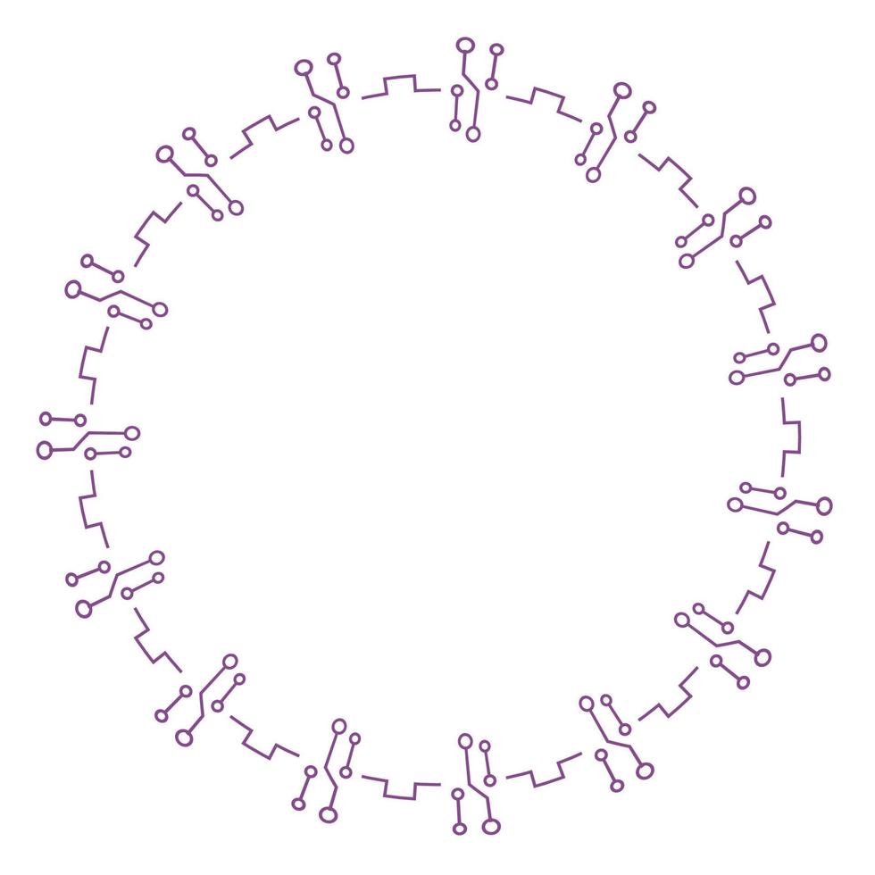marco de circuito circular púrpura vector