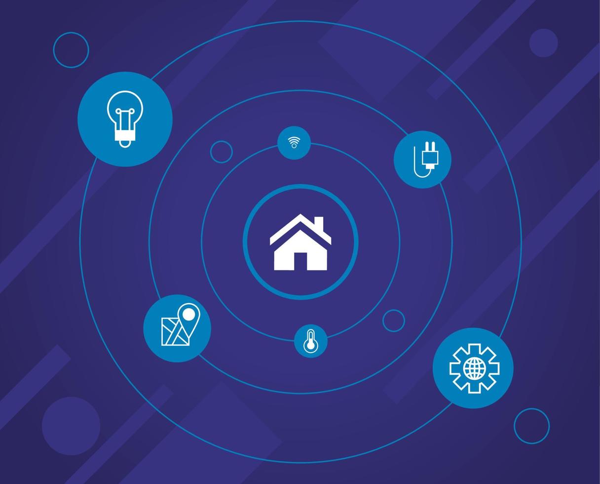 servicios de menú de tecnología smarthome vector