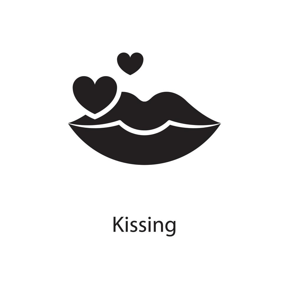 ilustración de diseño de icono sólido de vector de besos. símbolo de amor en el archivo eps 10 de fondo blanco