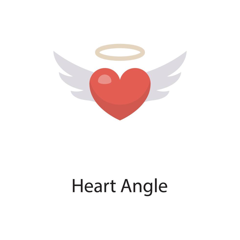 ilustración de diseño de icono plano de vector de ángulo de corazón. símbolo de amor en el archivo eps 10 de fondo blanco