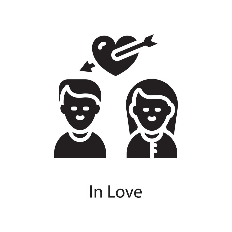 en la ilustración de diseño de icono sólido de vector de amor. símbolo de amor en el archivo eps 10 de fondo blanco