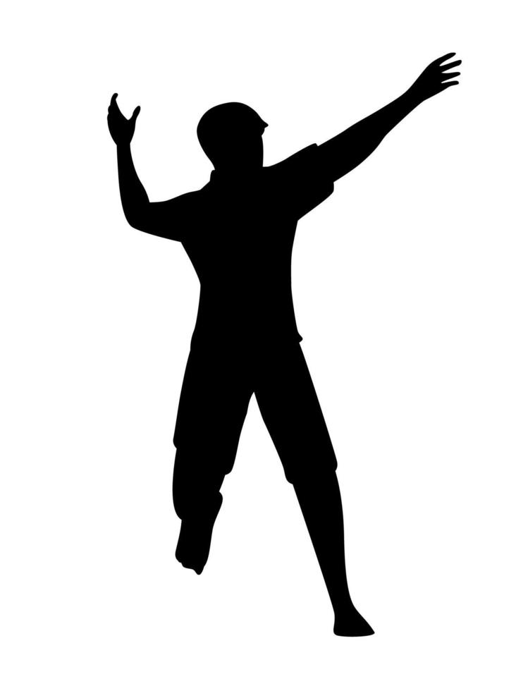 young man running silhouette vector