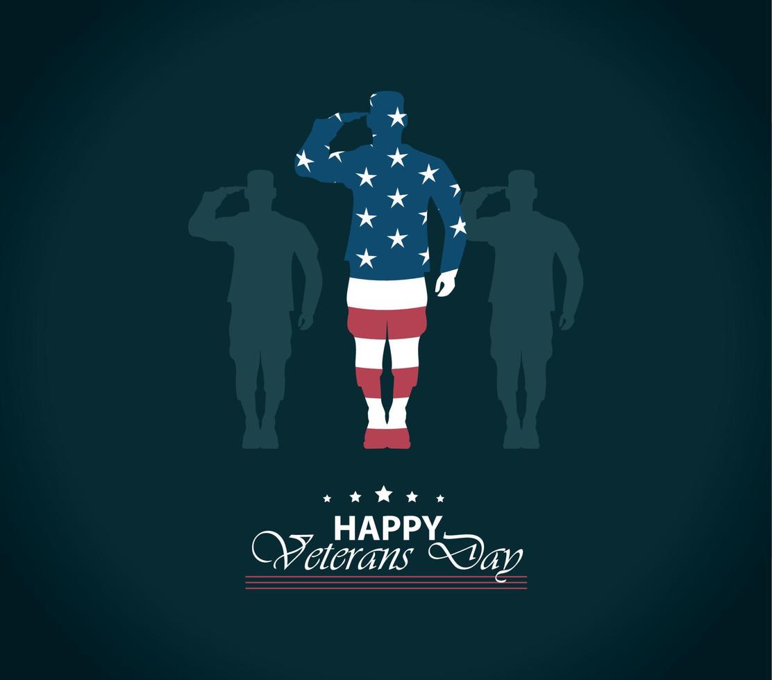 happy veterans day card vector