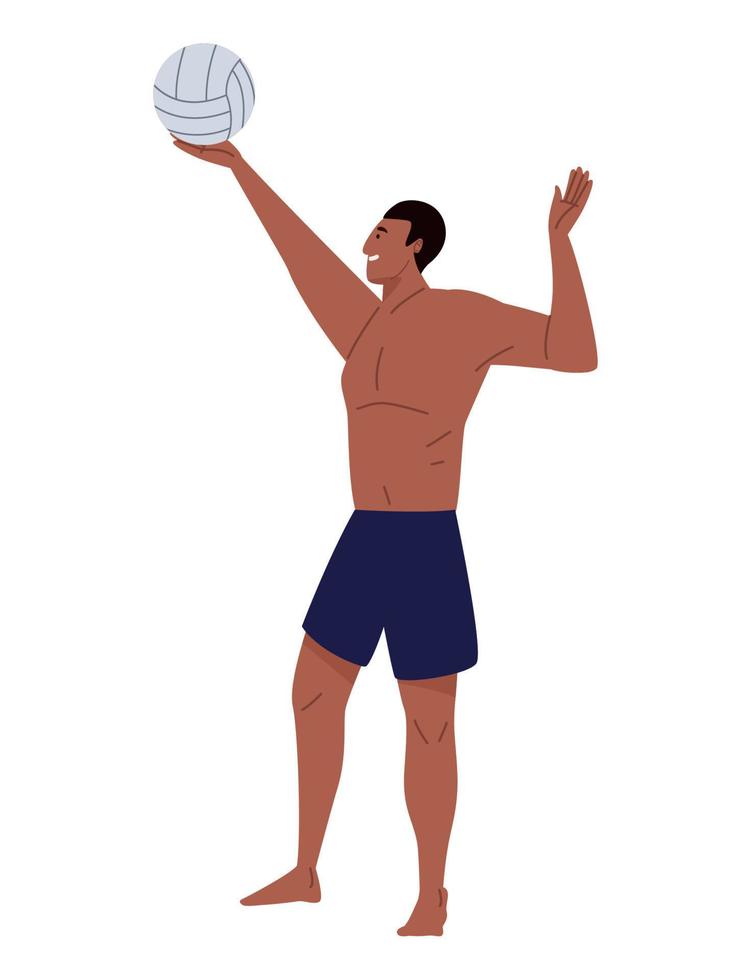 afro male volleyball player vector