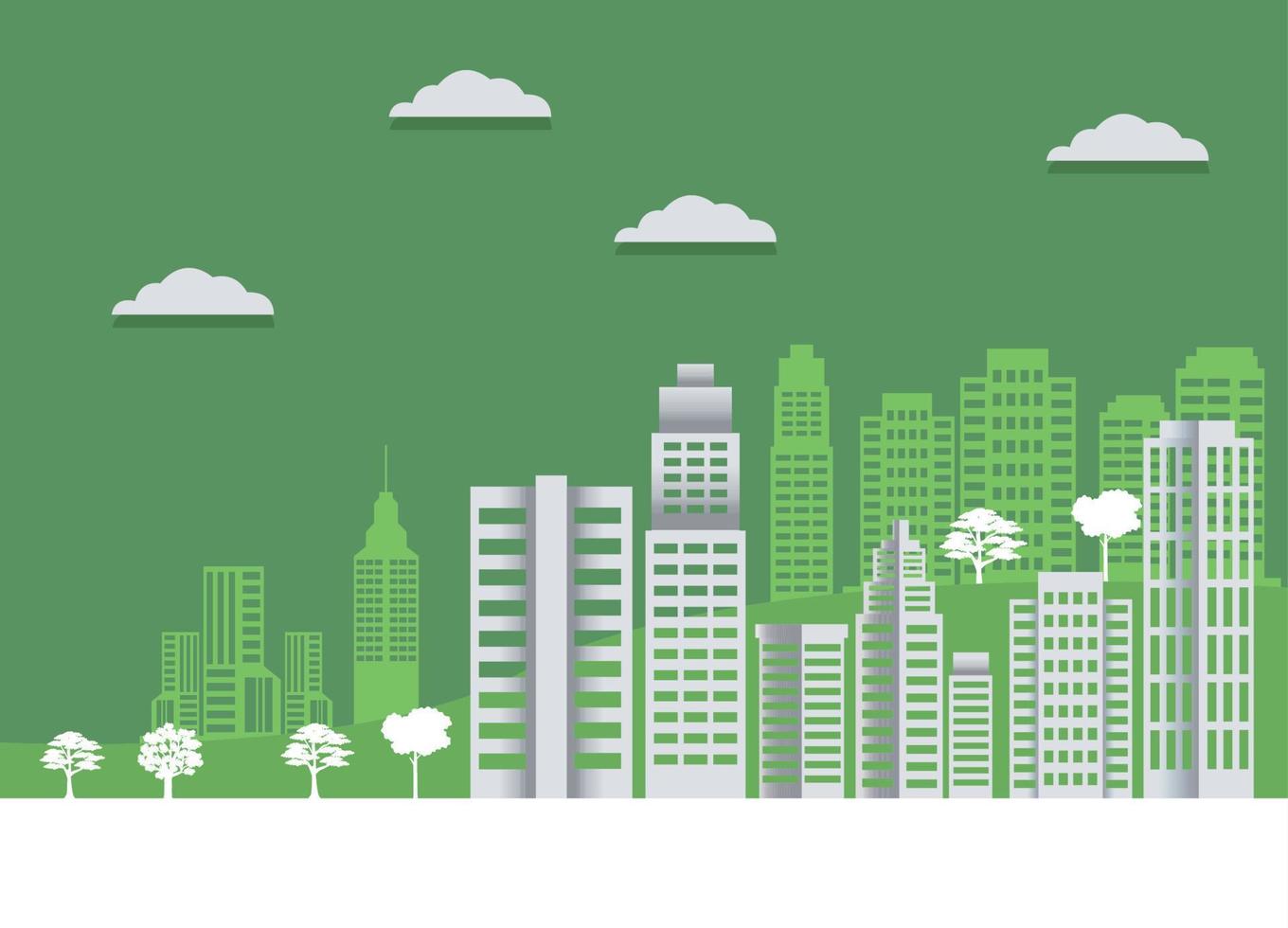 green city eco friendly vector