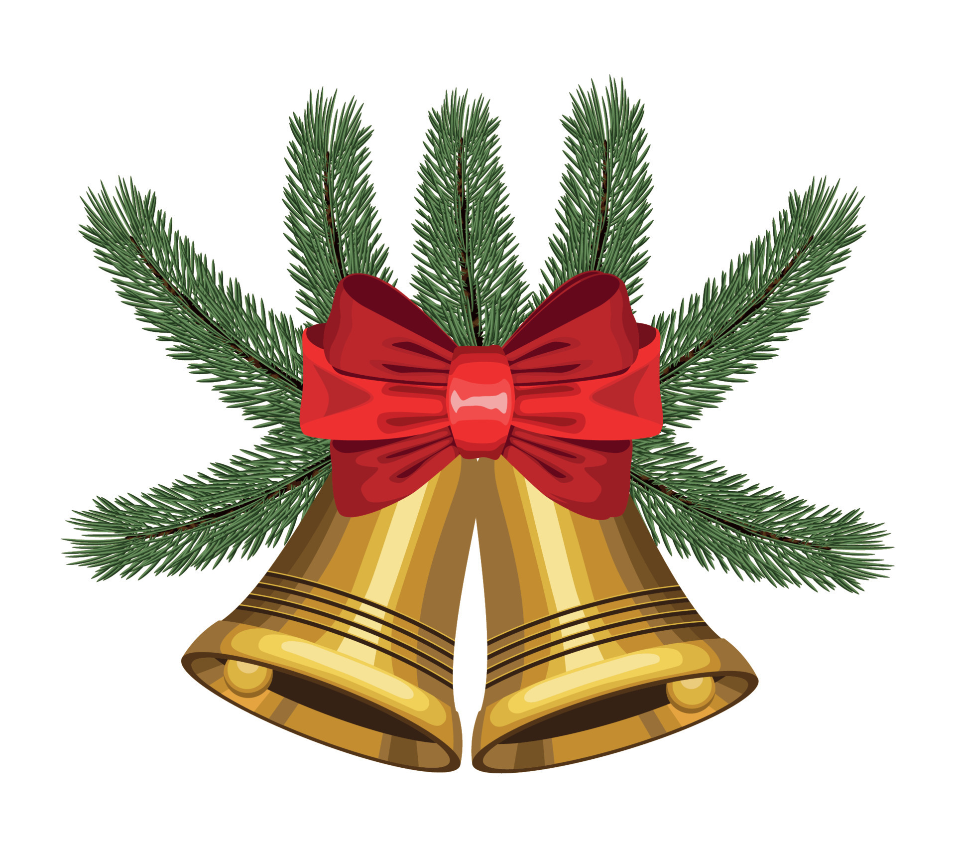 christmas bells and firs 14175005 Vector Art at Vecteezy