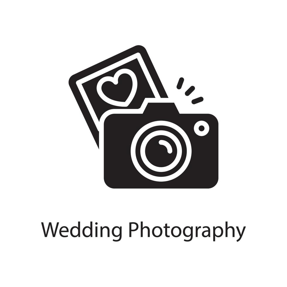 Wedding Photography Vector Solid Icon Design illustration. Love Symbol on White background EPS 10 File