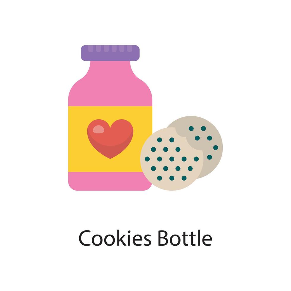 Cookies Bottle Vector Flat Icon Design illustration. Love Symbol on White background EPS 10 File