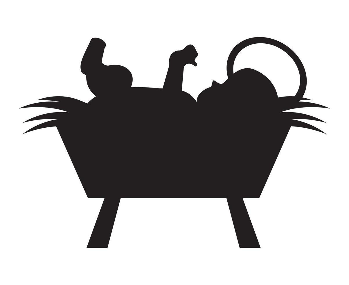 jesus baby manger character vector