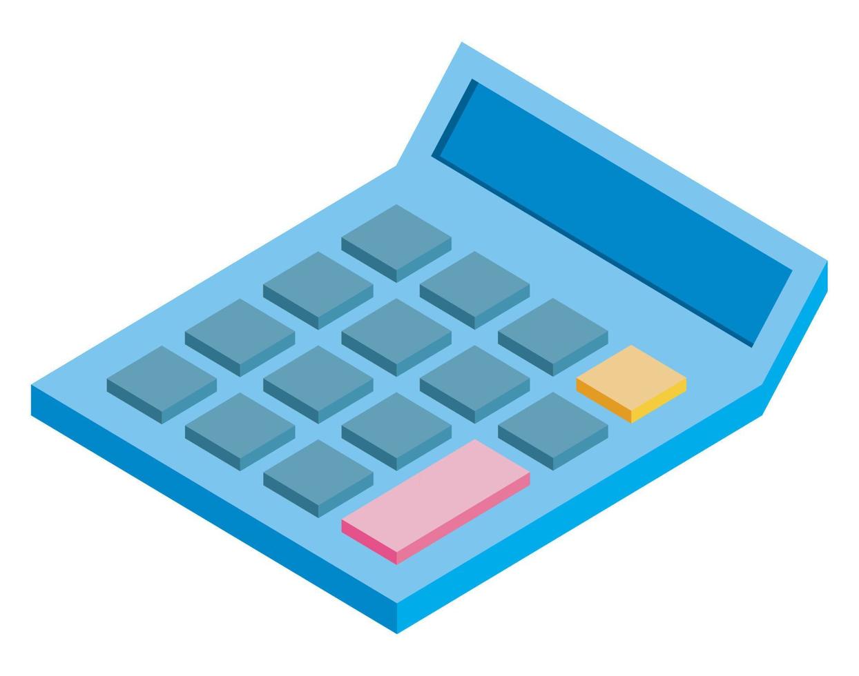 calculator math device isometric vector