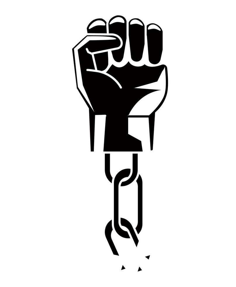 fist hand with chain vector