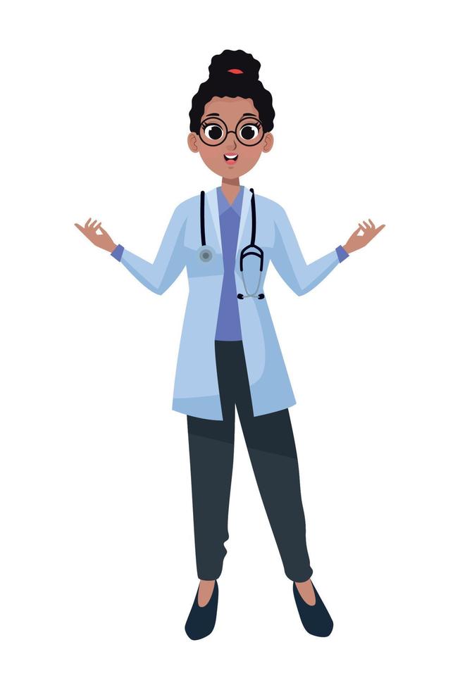 afro female professional doctor vector