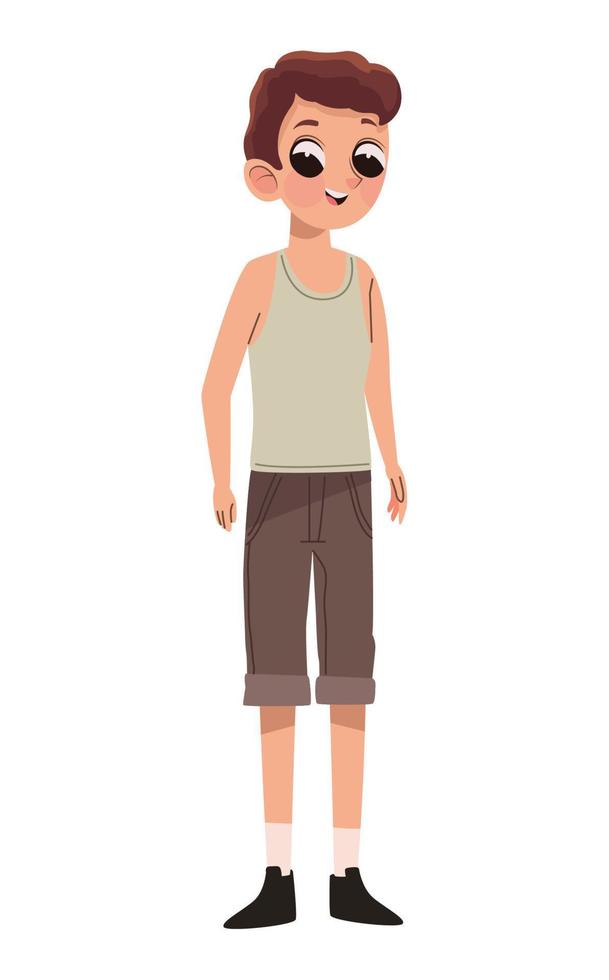 malnourished man disability person vector