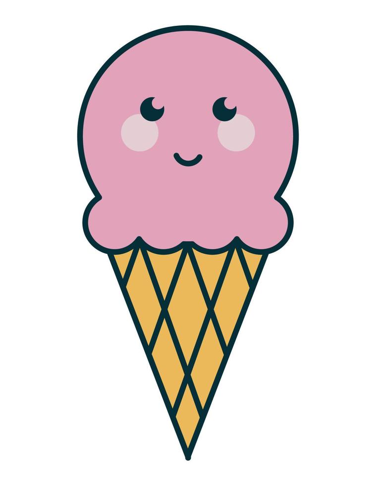 ice cream retro style vector