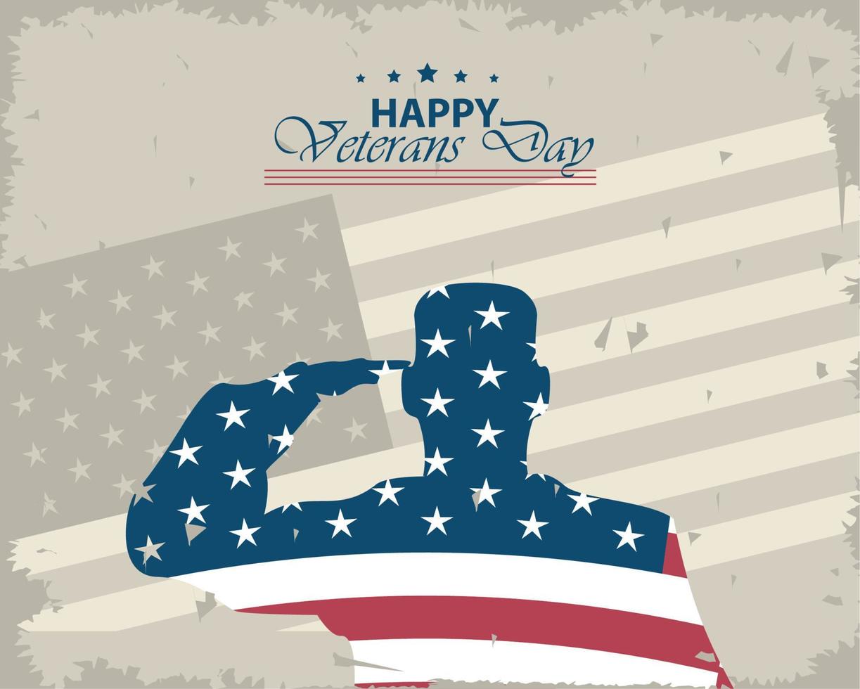 happy veterans day poster vector