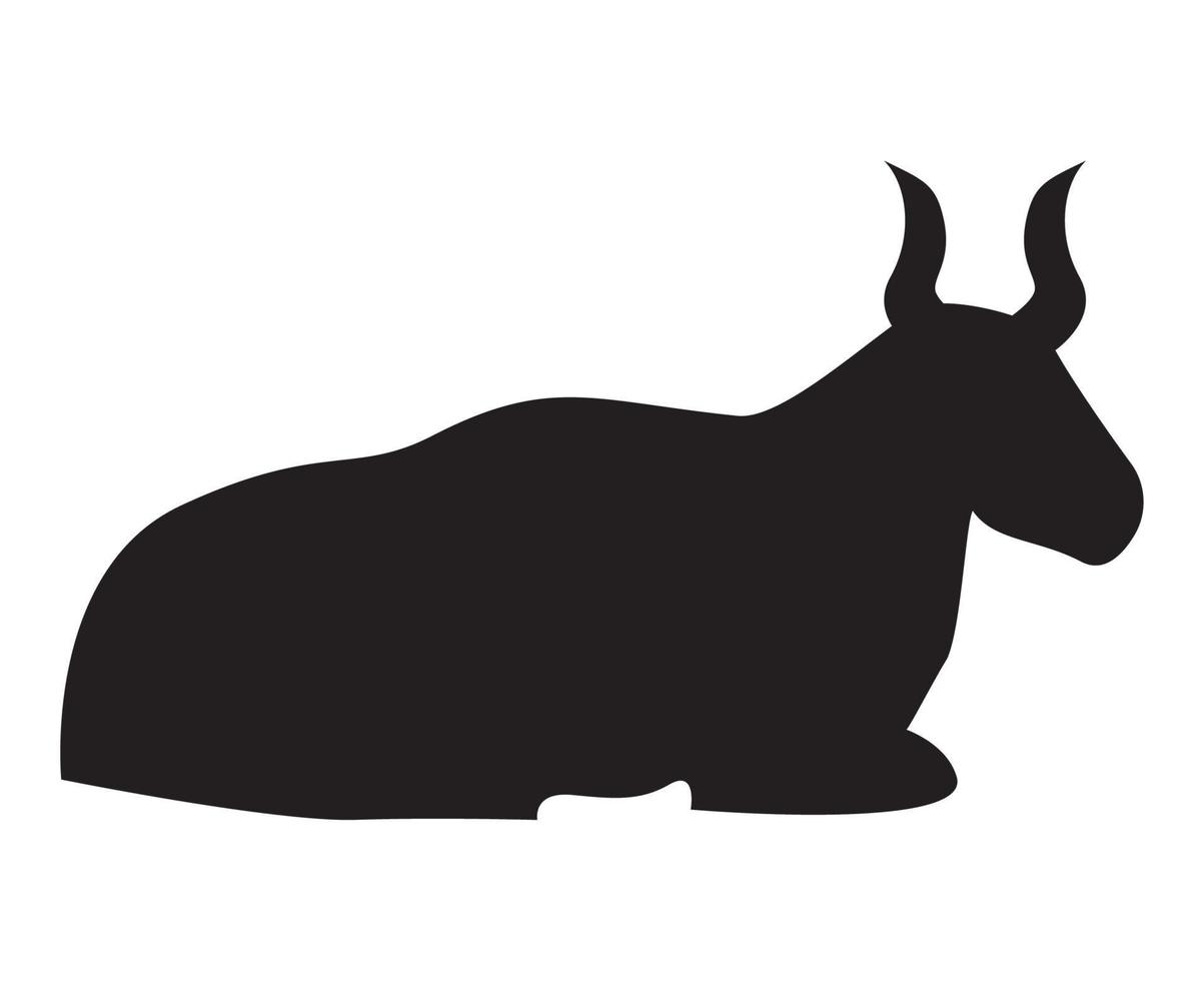 ox animal farm silhouette vector