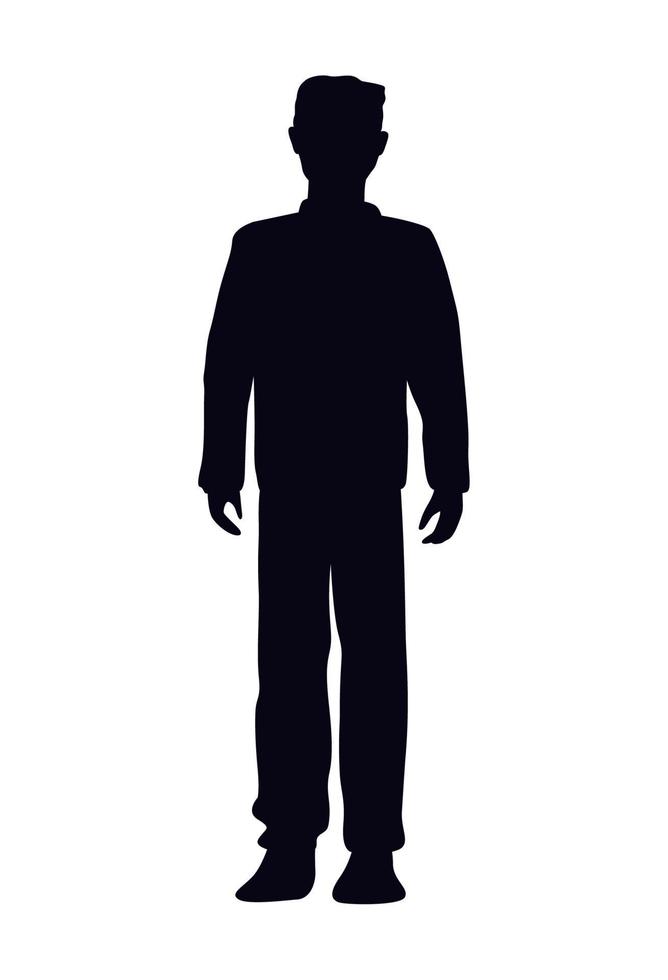 man standing silhouette style vector