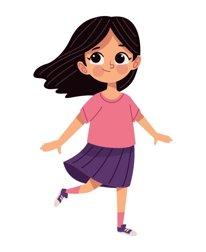 cute little girl standing vector