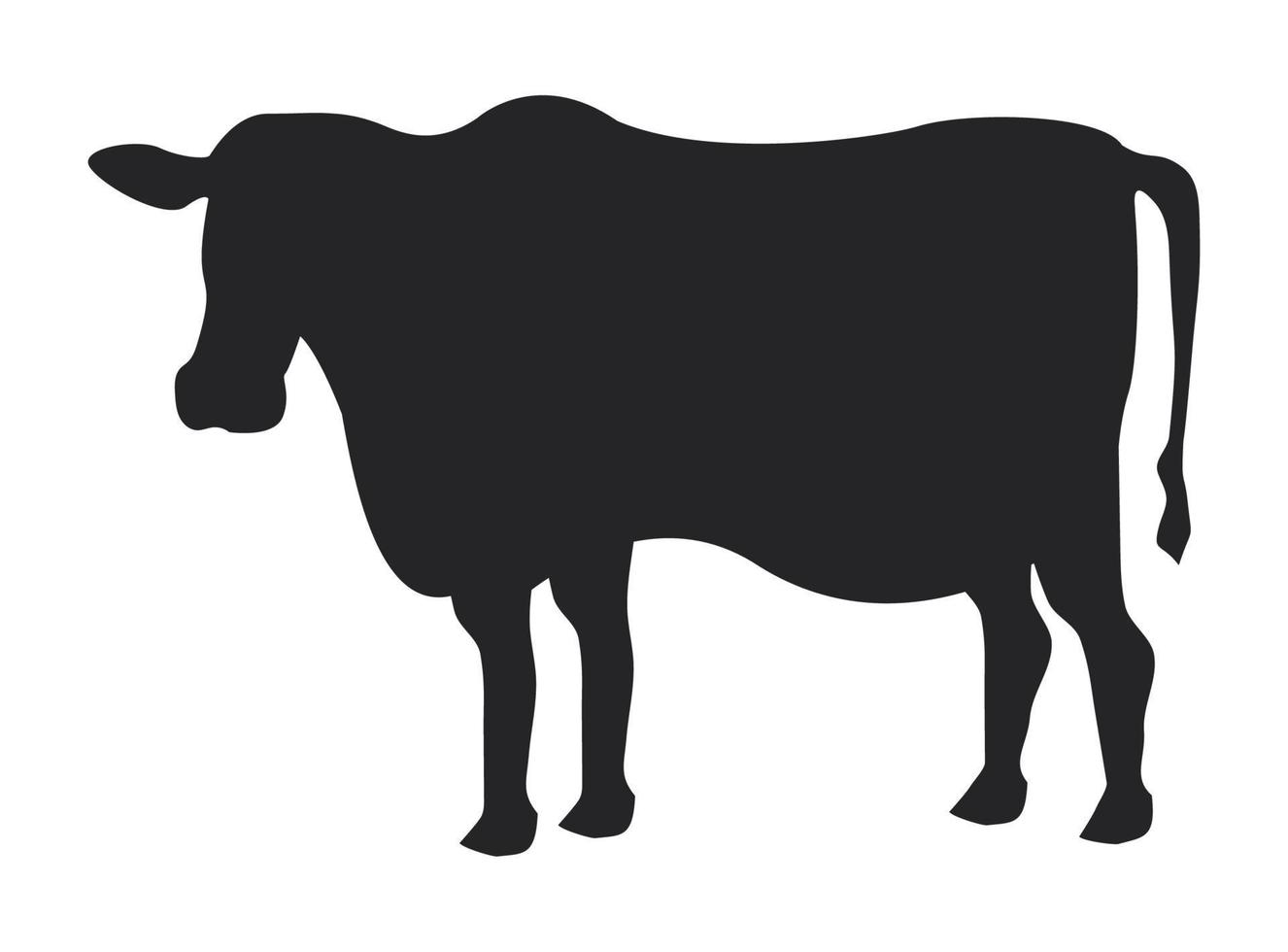 silueta de vaca animal de granja vector