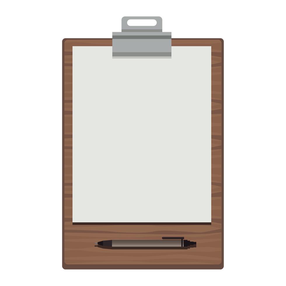 wooden clipboard and pen vector