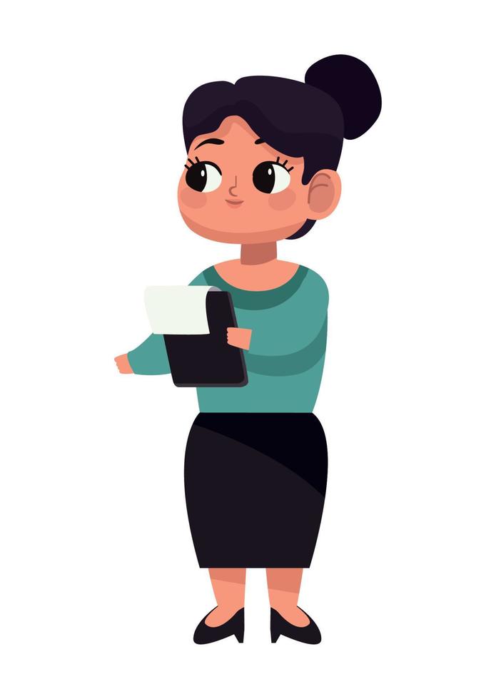 elegant businesswoman with clipboard vector