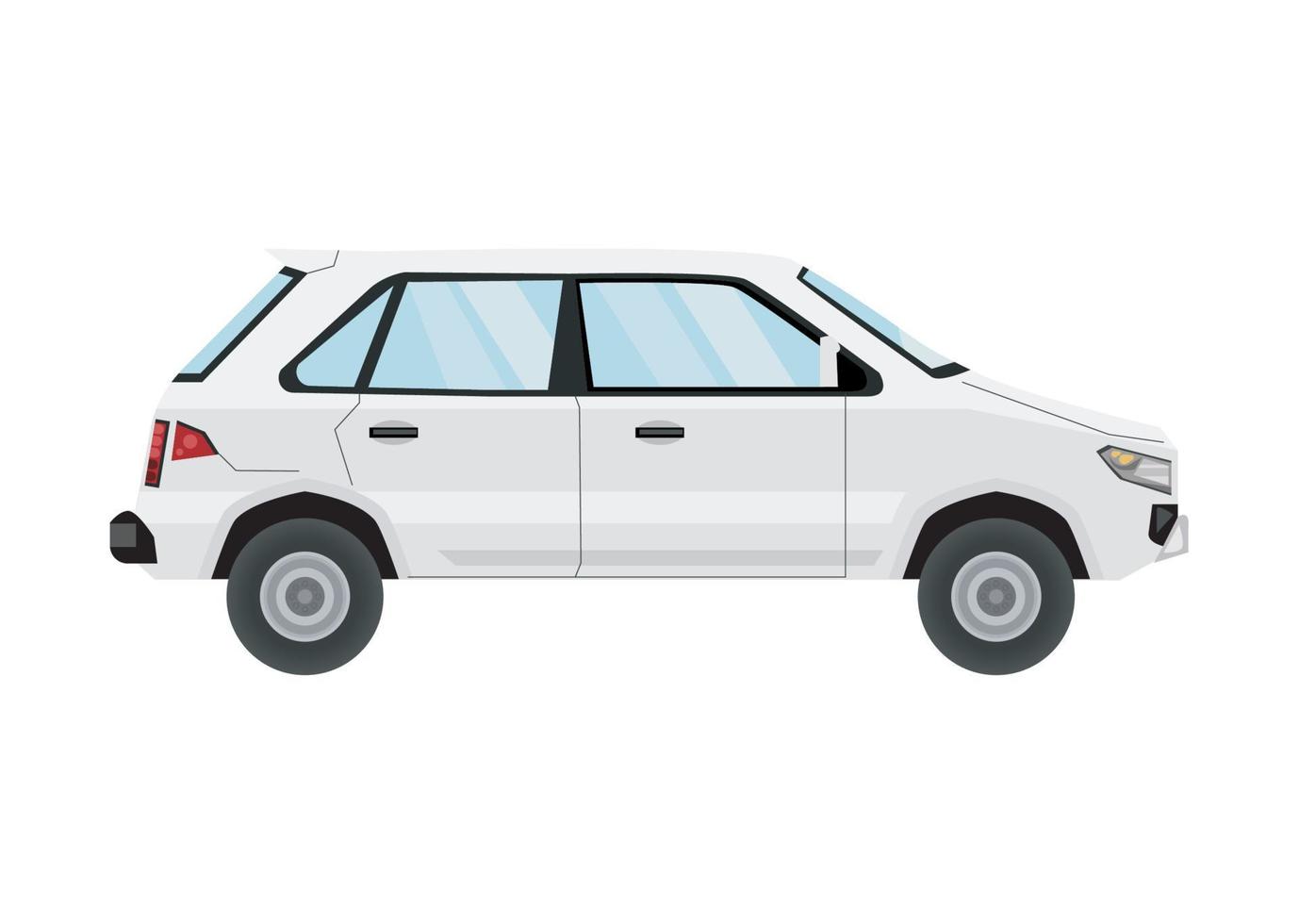 white sedan vehicle mockup vector