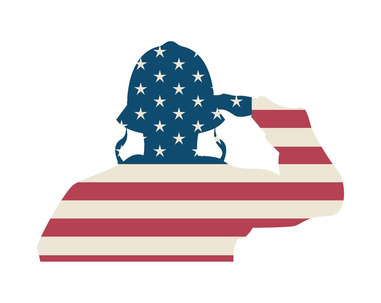 soldier silhouette with usa flag vector