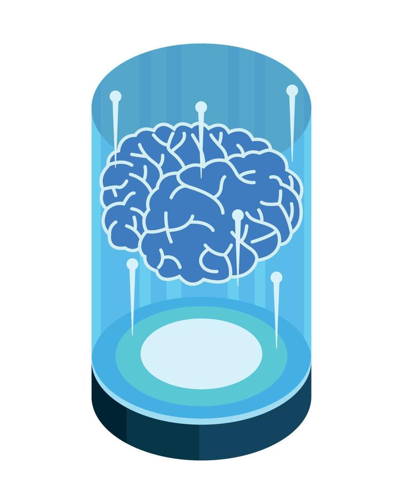 cerebro en etapa ai vector