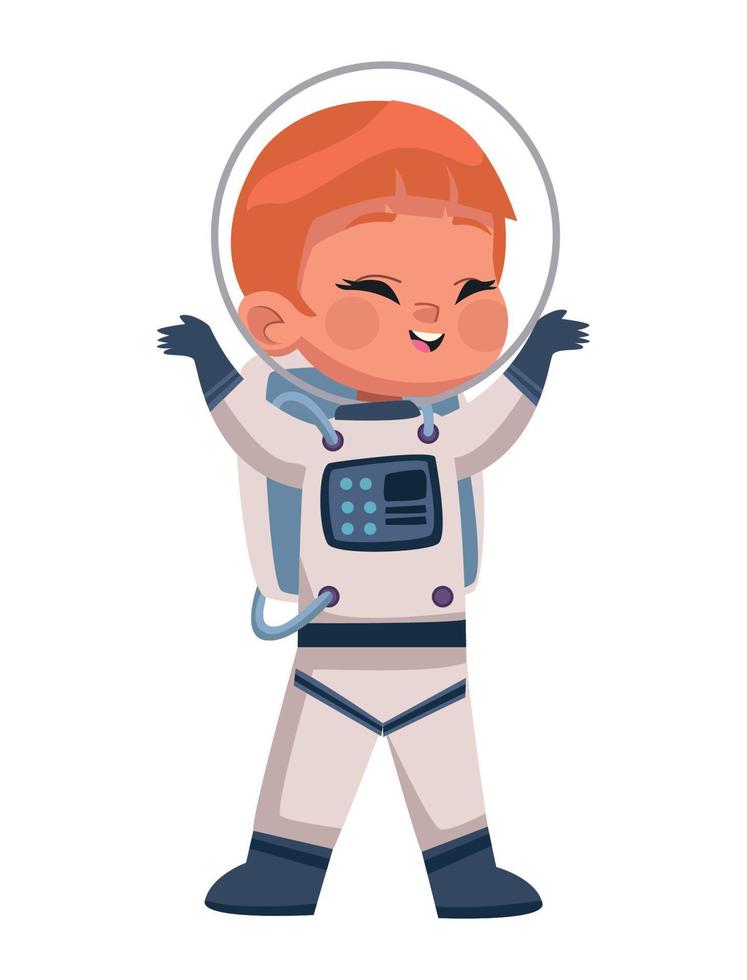 blond boy with astronaut suit vector