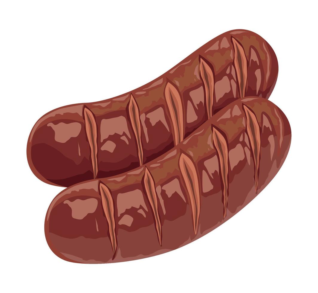 fresh sausages butchery products vector