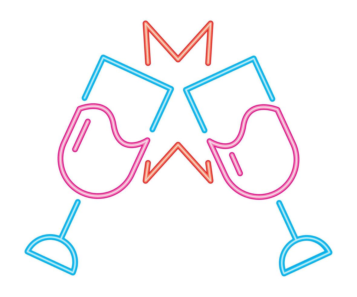 wine cups neon style vector