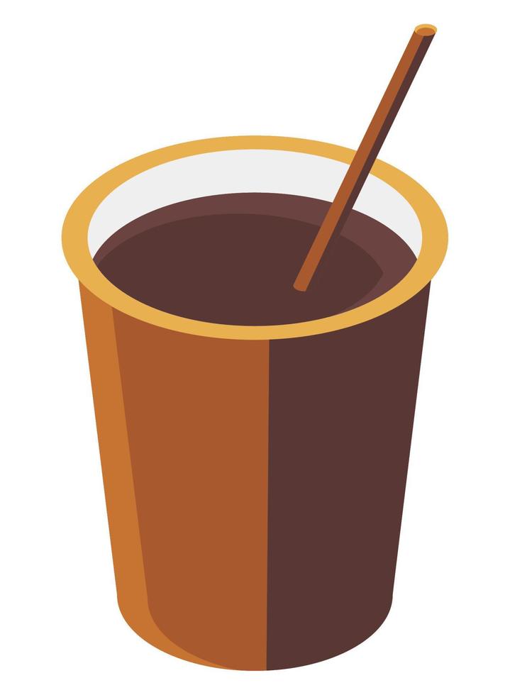 coffee cup with straw isometric vector