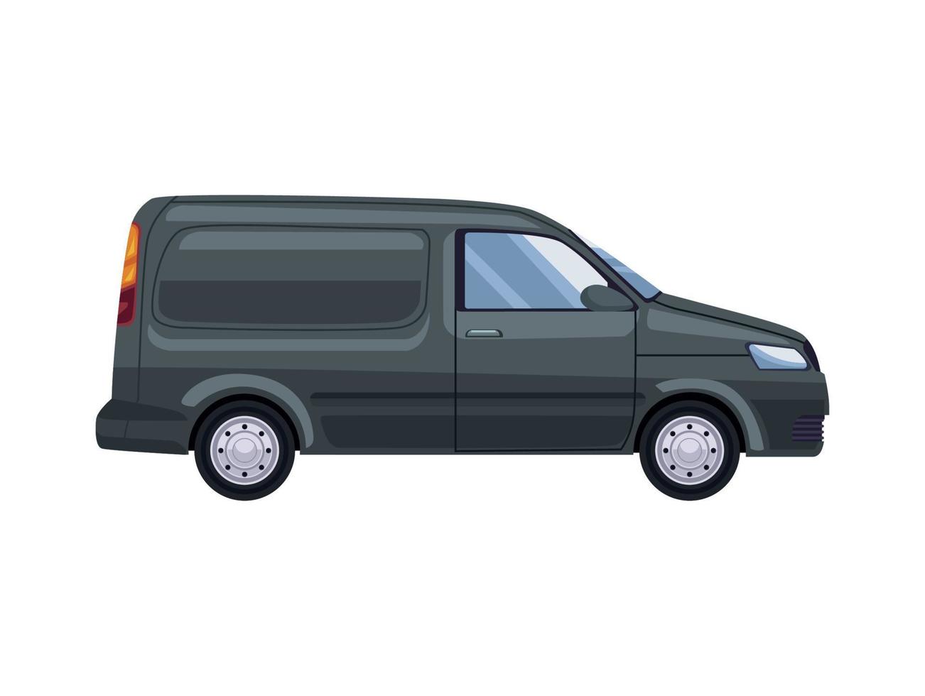 delivery black van vehicle mockup vector