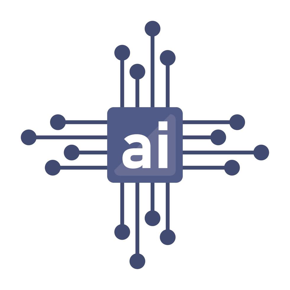 ai chip processor tech vector
