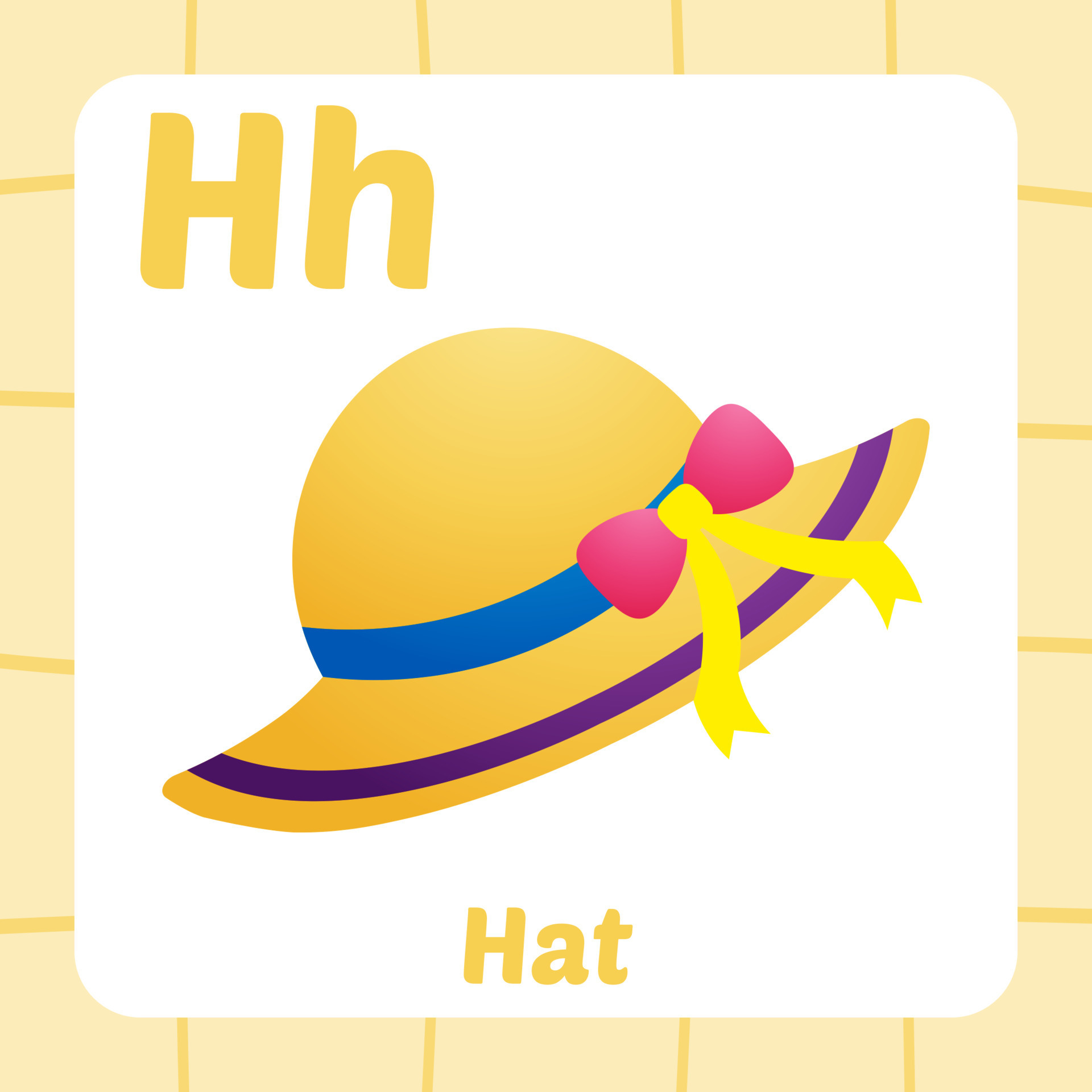 flashcard for kids, hat vector 14175445 Vector Art at Vecteezy