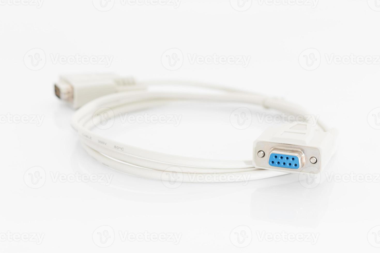 VGA cables connector with white cord 14175550 Stock Photo at Vecteezy