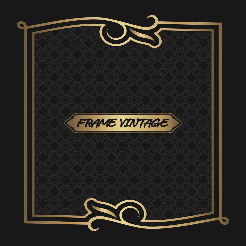 gold vintage frame border ornament vector