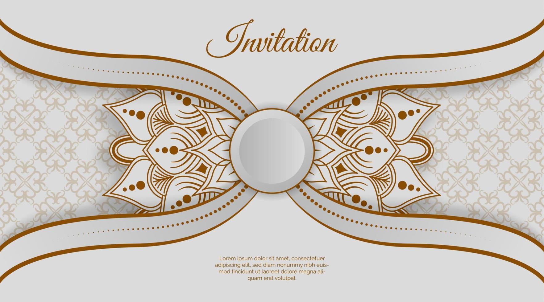 fondo de invitación, con adornos de mandala y patrones decorativos vector